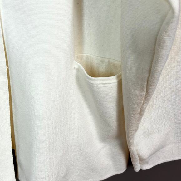 Athropologie Moth sweater jacket Large blazer swacket cream office minimalist - Picture 5 of 7